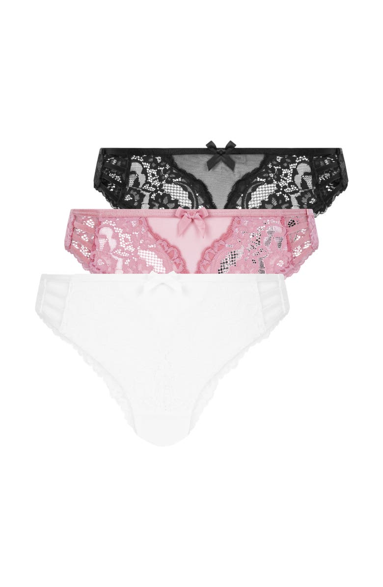 Hunkemöller 3-pack Belle Brazilian Briefs, Alternate, color, Lilas