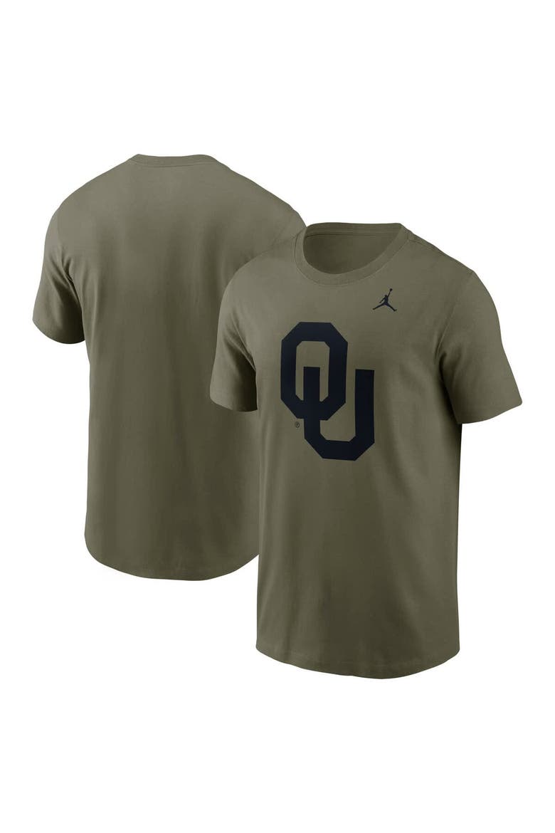 Men's Jordan Brand Olive Oklahoma Sooners 2024 Military Appreciation Tonal Logo Performance T-Shirt, Main, color, Olive