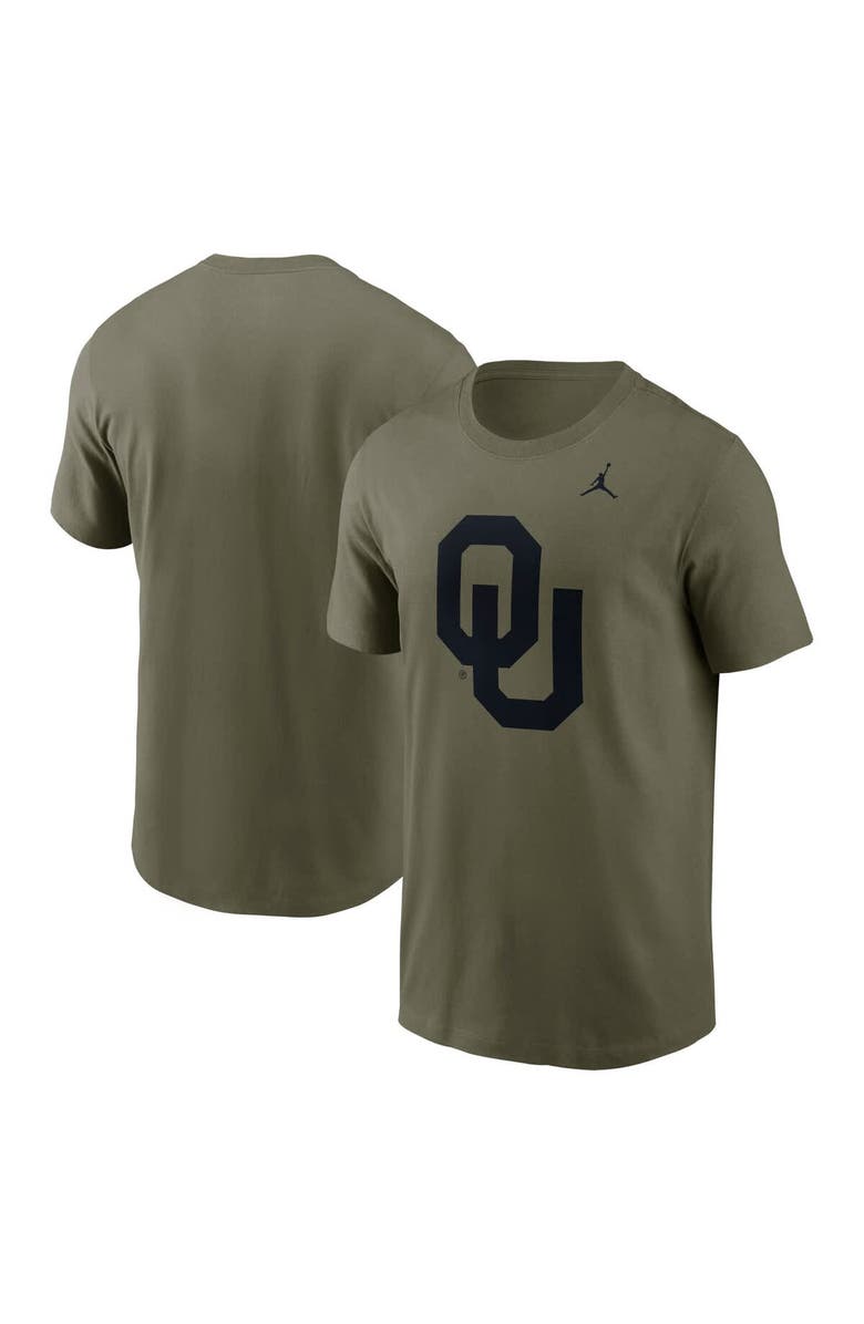Jordan Brand Men's Jordan Brand Olive Oklahoma Sooners 2024 Military Appreciation Tonal Logo Performance T-Shirt, Main, color, Olive