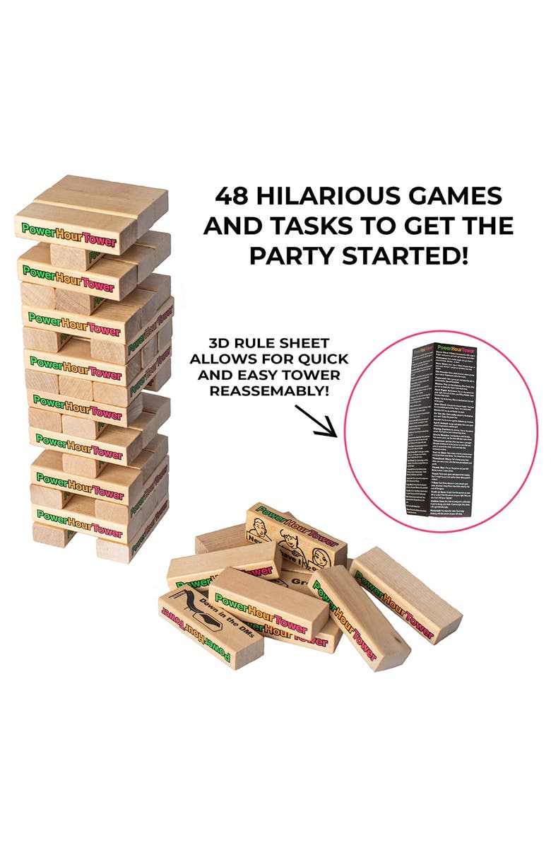 Power Hour Tower Stacking Party Game, Alternate, color, Multicolored