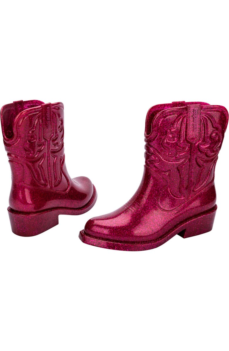 Mini Melissa Kids' Texas Western Boot, Alternate, color, Glitter Pink