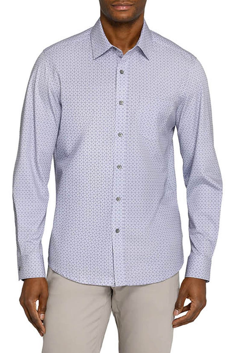 Geo Reworked Button Up Shirt, Main, color, GREY