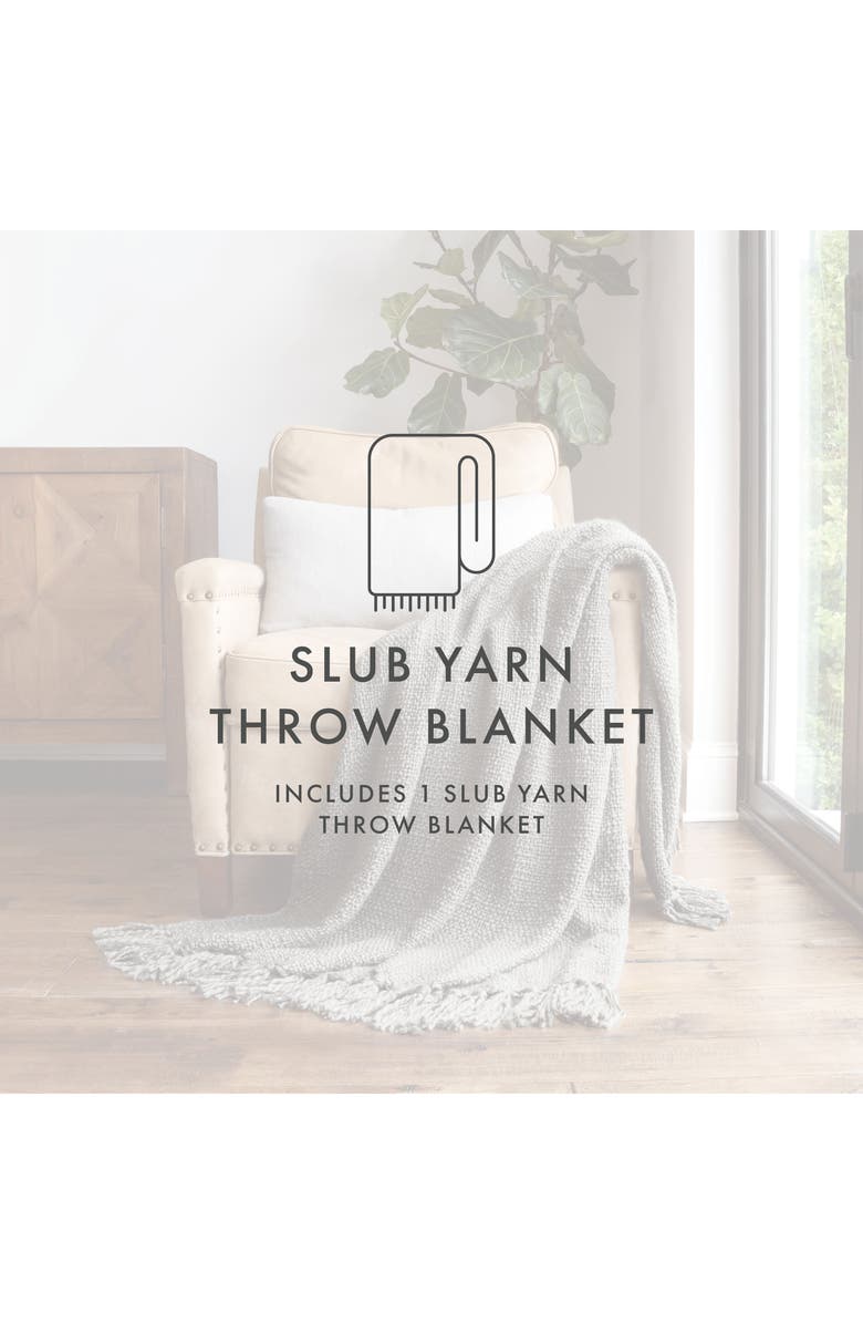 HOMESPUN Slub-Yarn Throw Blanket, Alternate, color, Gray