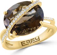 EFFY Smoky Quartz & Diamond Ring