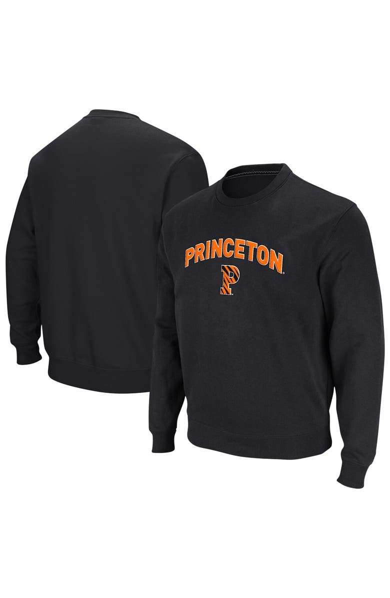 COLOSSEUM Men's Colosseum Black Princeton Tigers Arch & Logo Tackle Twill Pullover Sweatshirt, Main, color, Black