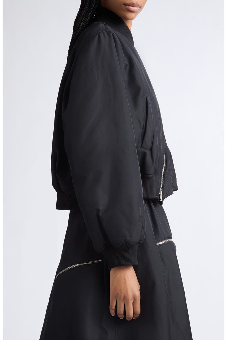 Round Bomber Jacket, Alternate, color, BLACK