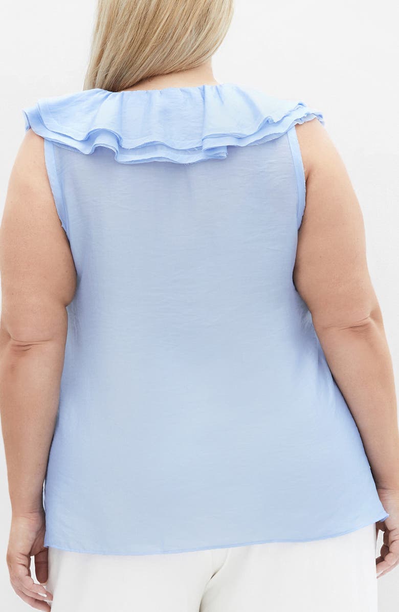 City Chic Athena Ruffle Sleeveless Top, Alternate, color, Sky Blue