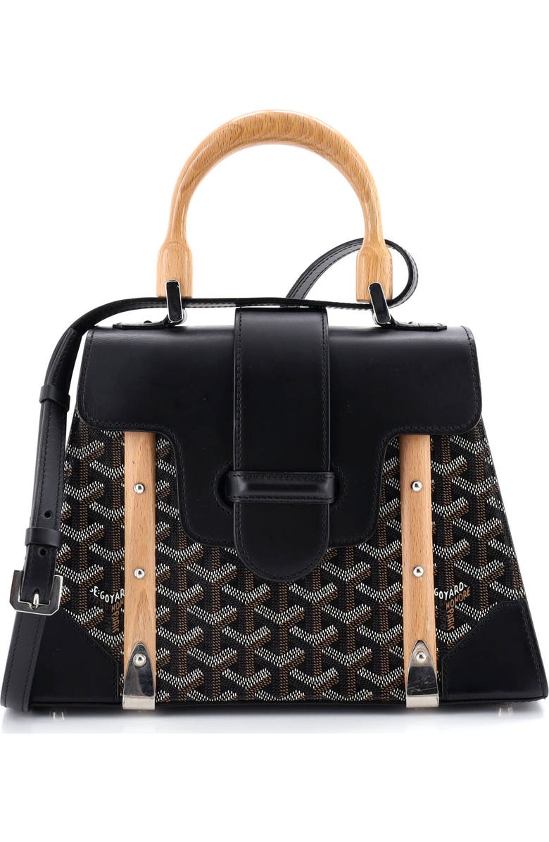 Pre-Owned Goyard Saigon Top Handle Bag Coated Canvas with Leather PM, Main, color, Black