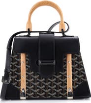 Pre-Owned Goyard Saigon Top Handle Bag Coated Canvas with Leather PM
