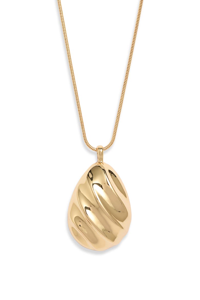 Fluted Adjustable Pendant Necklace, Main, color, GOLD
