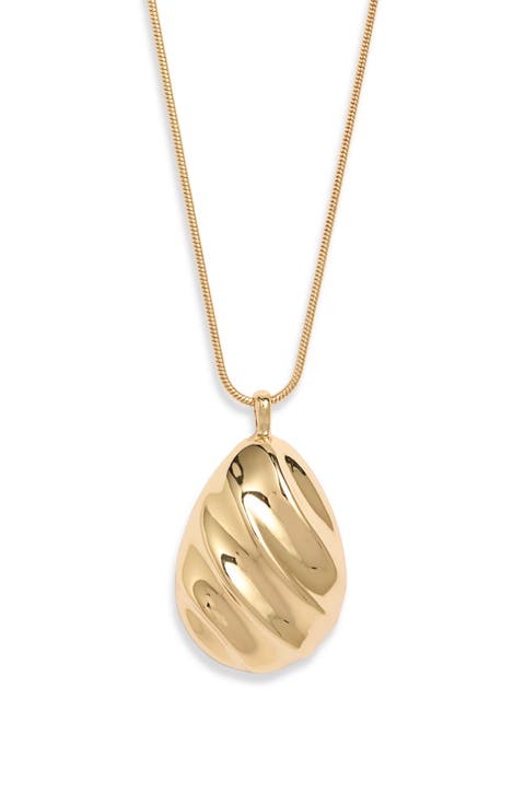 Fluted Adjustable Pendant Necklace