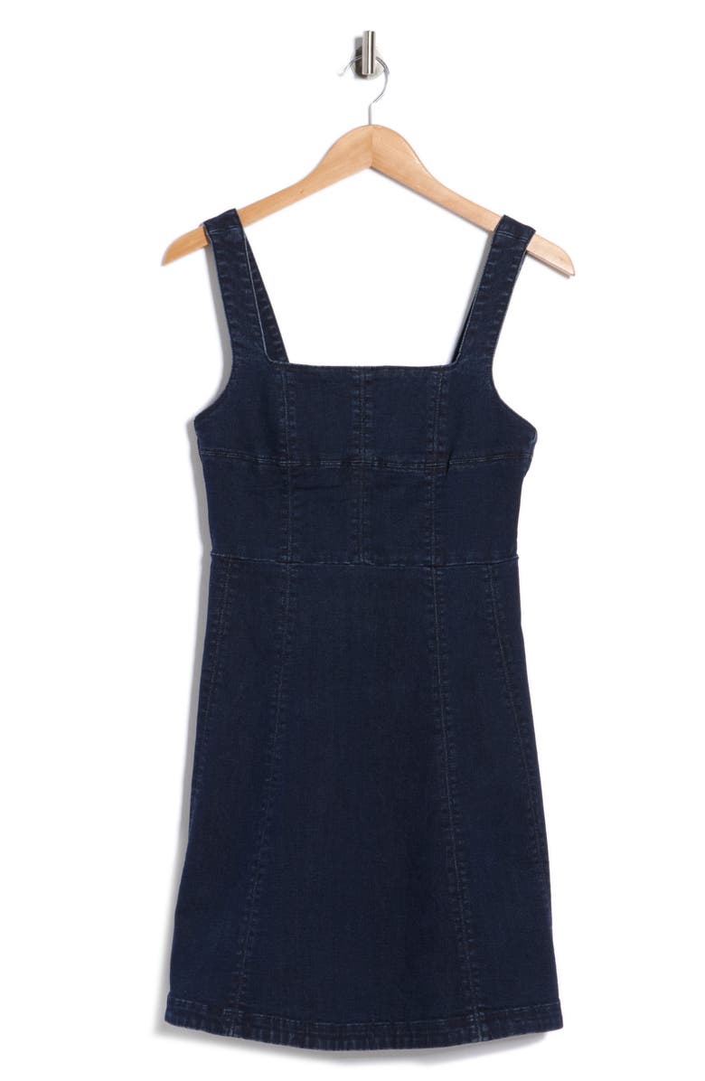 Habitual Square Neck Denim Minidress, Alternate, color, Loch