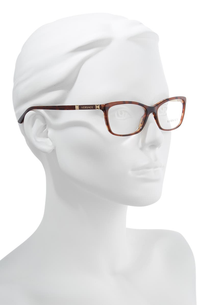 Versace 54mm Optical Glasses, Alternate, color, Amber Havana