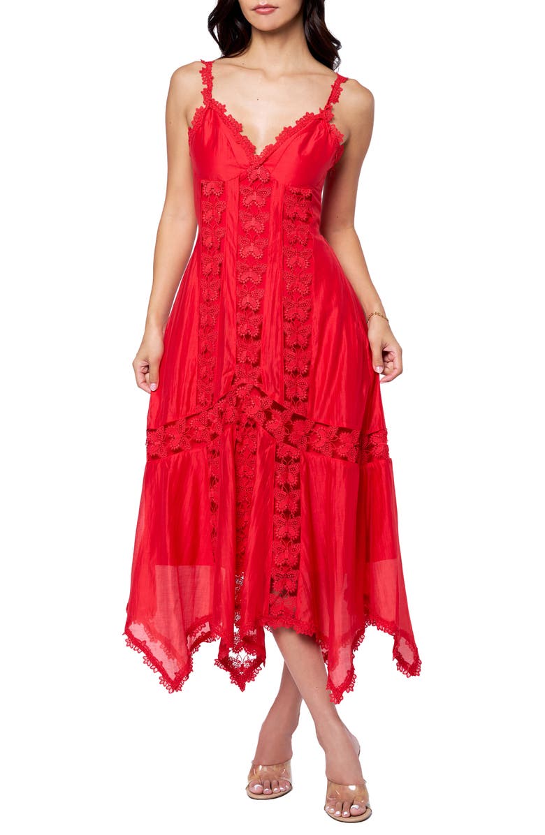CIEBON Cusia Embroidered Sleeveless Maxi Dres, Main, color, Red