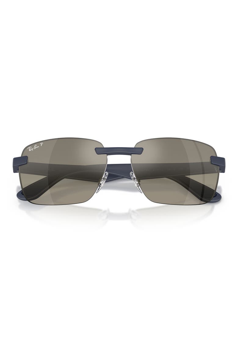 62mm Polarized Irregular Sunglasses, Alternate, color, SAND DARK BLUE / GREY
