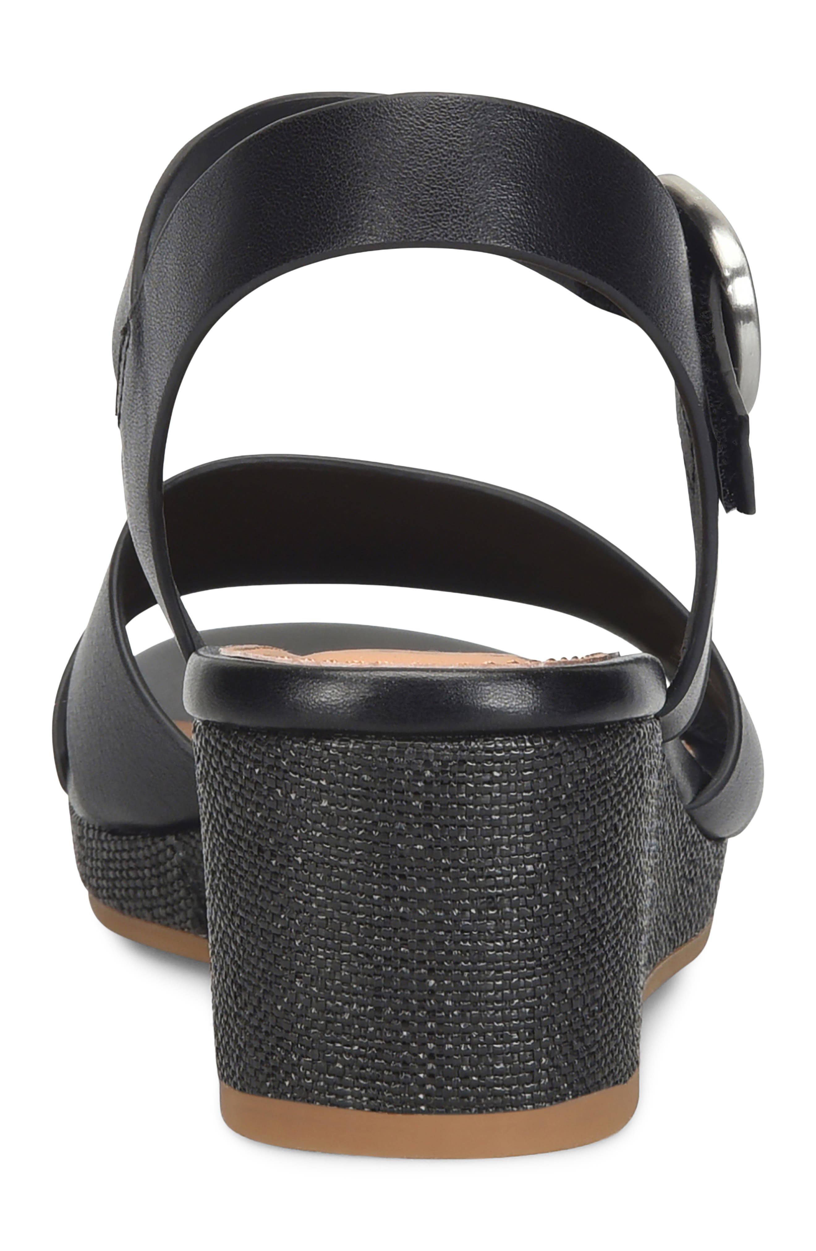 Söfft Vanessa Ankle Strap Platform Wedge Sandal, Alternate, color, Black