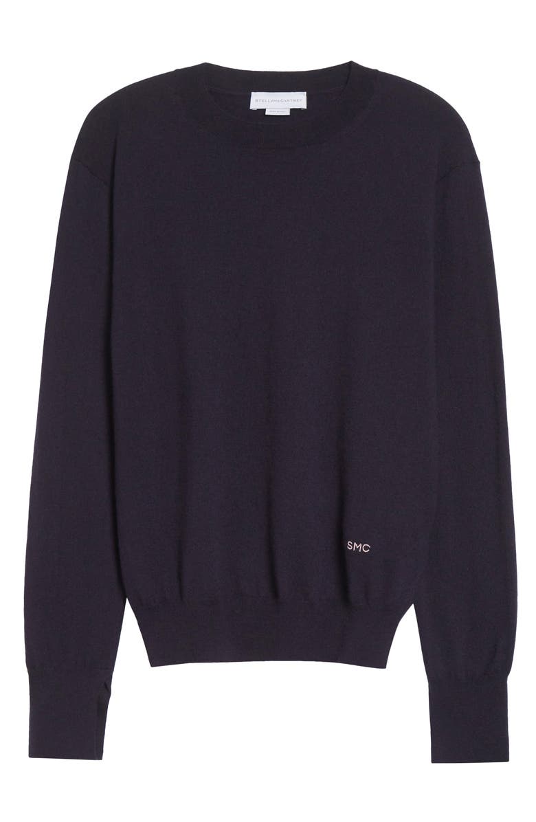 Stella McCartney Iconic Merino Wool Sweater, Main, color, Navy