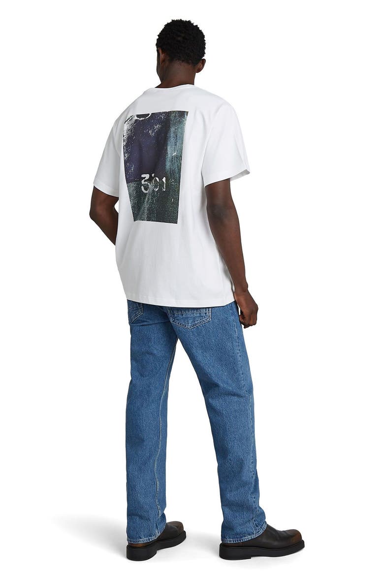 Back Photo Print Lose Organic Cotton Graphic T-Shirt, Alternate, color, WHITE DENIM
