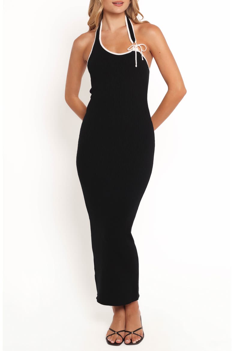 Freja Rib Sleeveless Sweater Dress, Main, color, CREAM/ BLACK