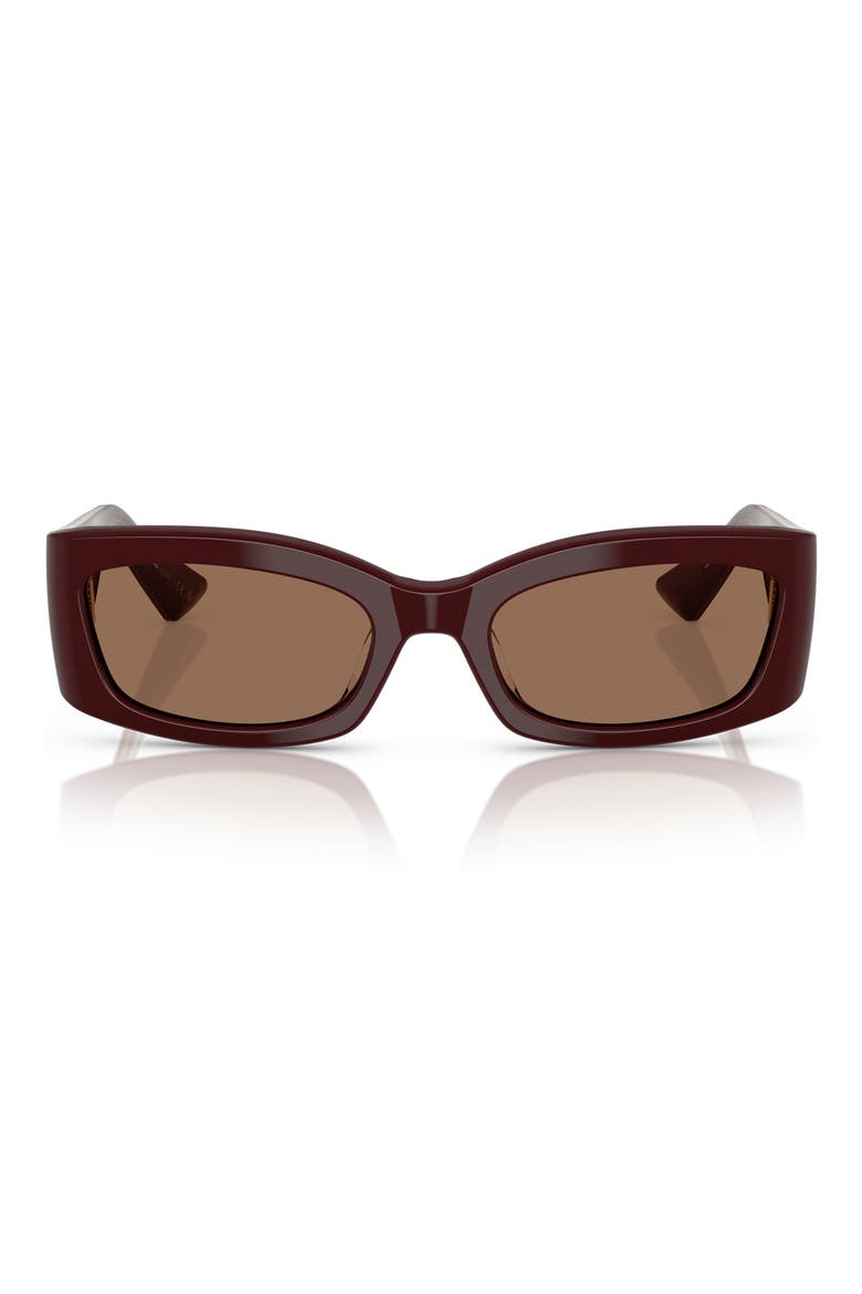 x KHAITE 54mm Pillow Sunglasses, Main, color, BURGUNDY