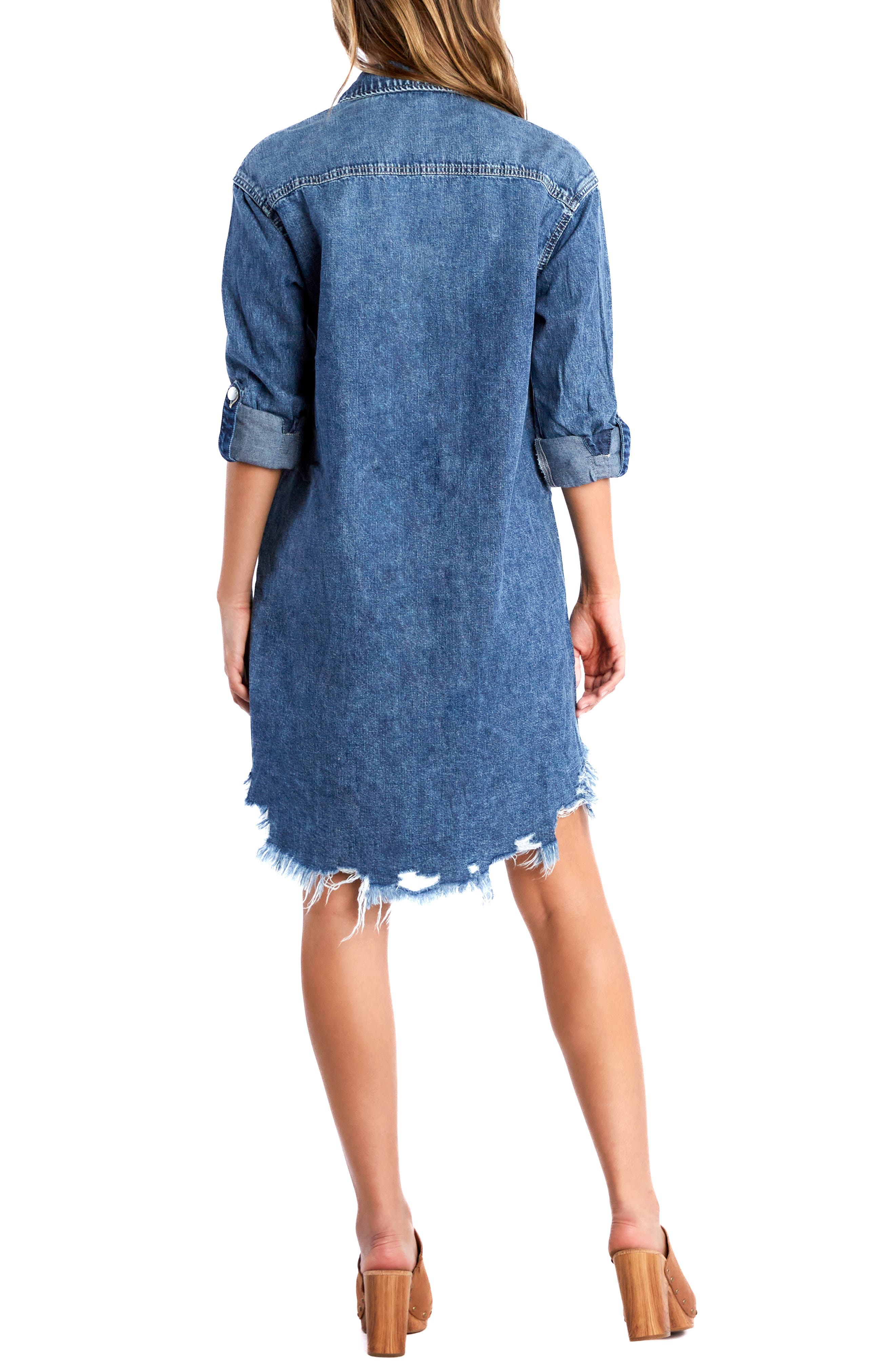 Superstar Distressed Denim Shirtdress - image 2