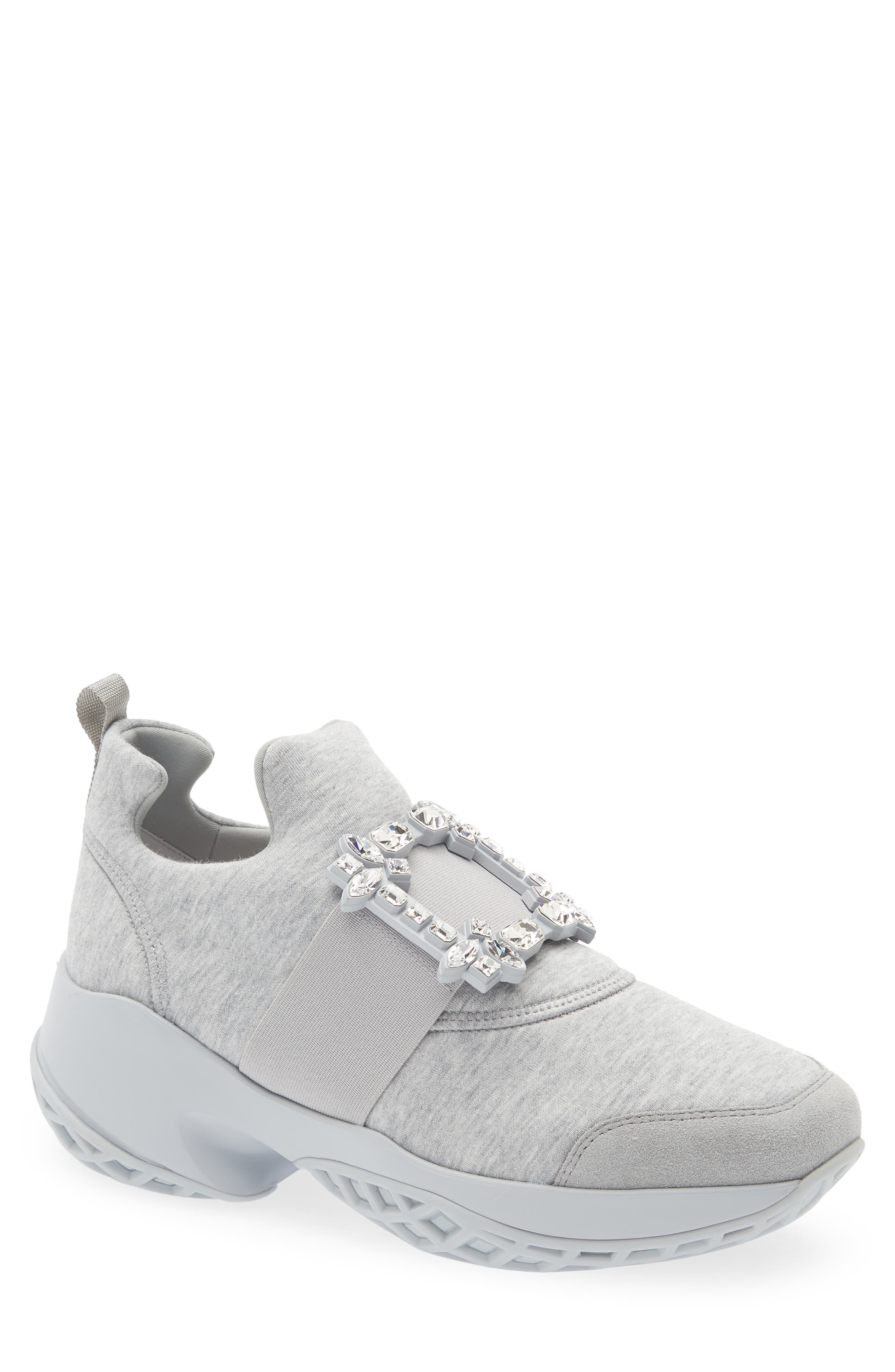Viv Run Strass Sneaker, Main, color, GRIGIO/ GRIGIO CHIARO