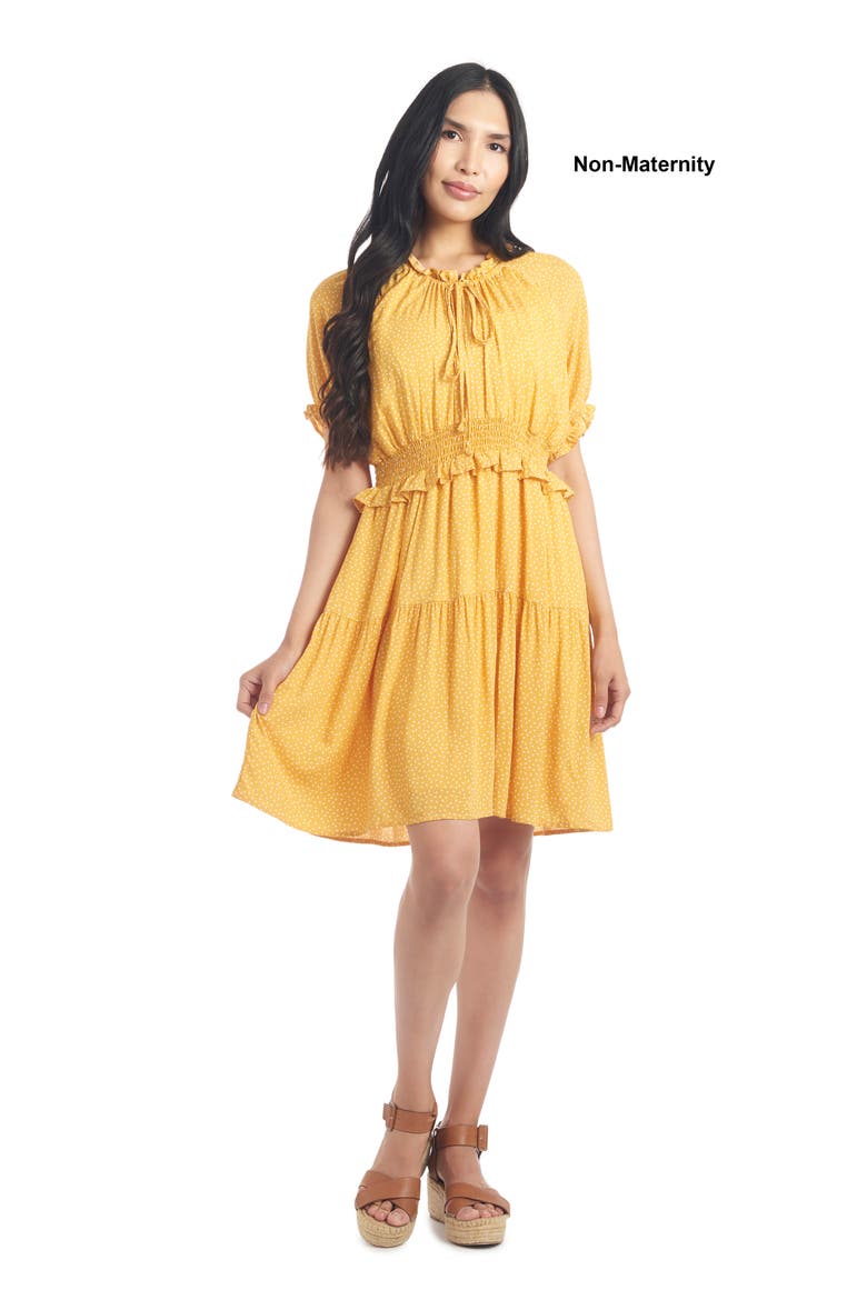 Debra Maternity/Nursing Fit & Flare Dress, Alternate, color, YELLOW DOT