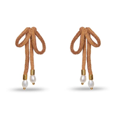 Faux Suede Bow Earrings