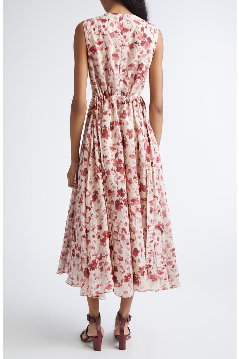 Alibi Floral Canvas Midi Dress, Alternate, color, TANGERINE