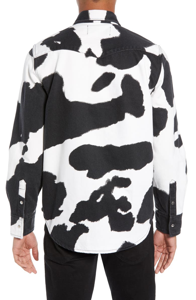 Calvin Klein Jeans Cow Print Western Shirt, Alternate, color,
