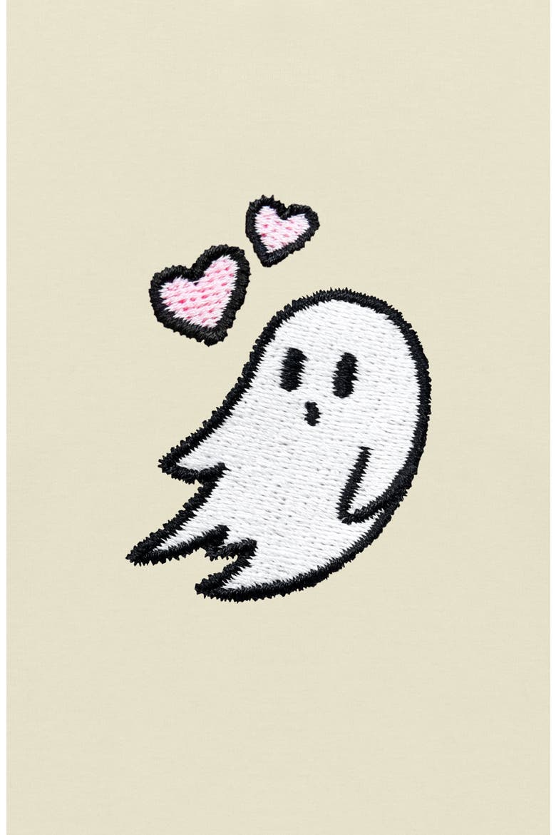 Heartly Ghost Relaxed Fleece Crewneck Sweatshirt, Alternate, color, Butter