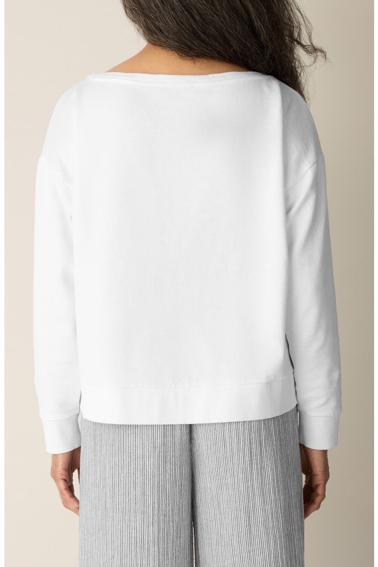 Bateau Neck Organic Cotton Sweatshirt, Alternate, color, WHITE