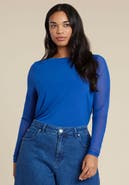 ELOQUII Sheer Sleeve Tee