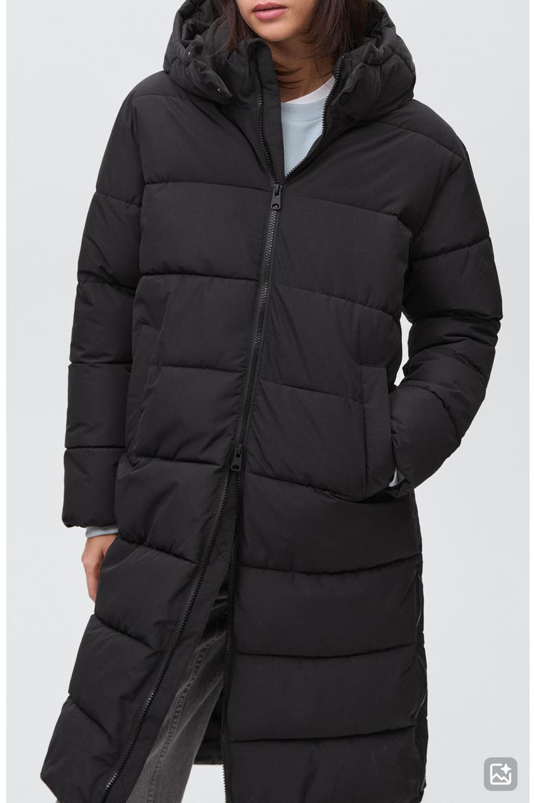 Hooded Puffer Coat, Alternate, color, BLACK