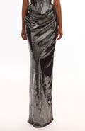 Milla Fitted High-Waist Sequin Pencil Maxi Skirt for Cocktail Events