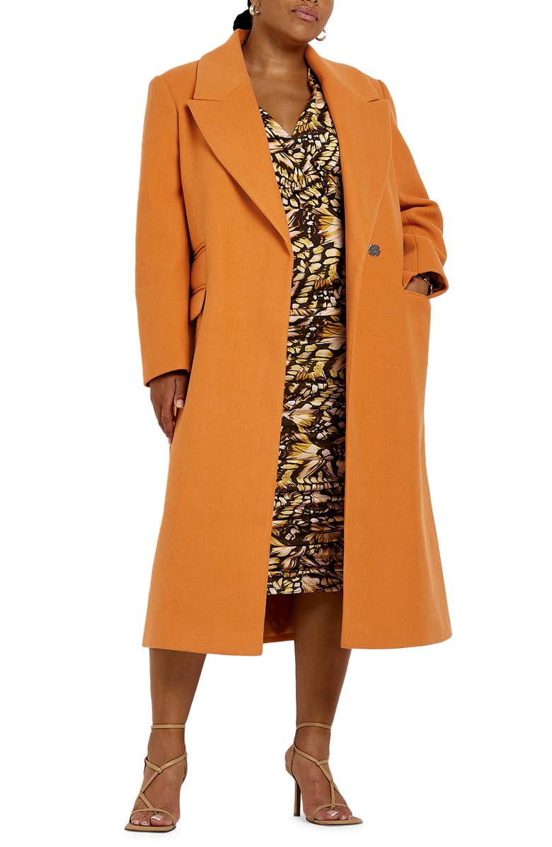 River Island '80s Longline Coat, Main, color,