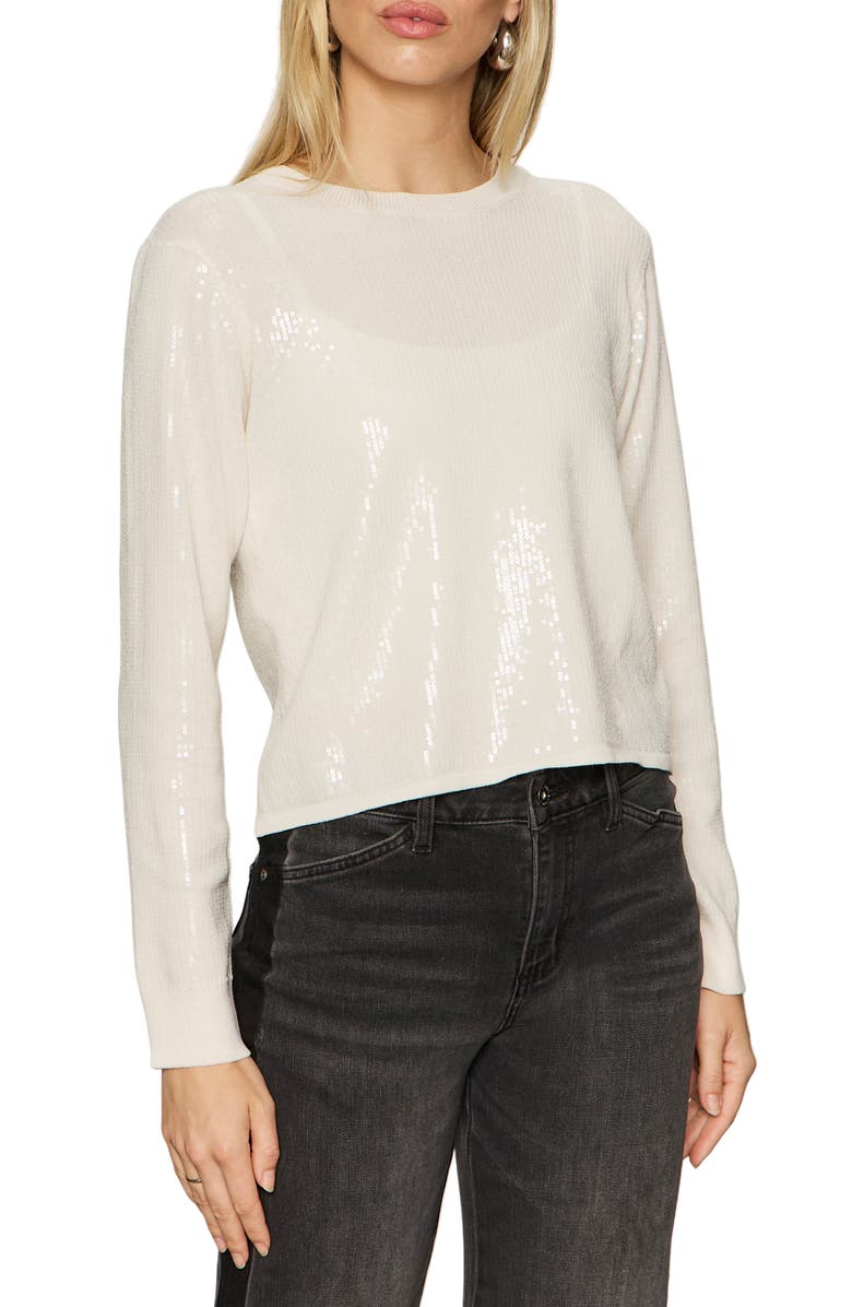 Sanctuary Sparkle Together Sweater, Main, color, Chalk White