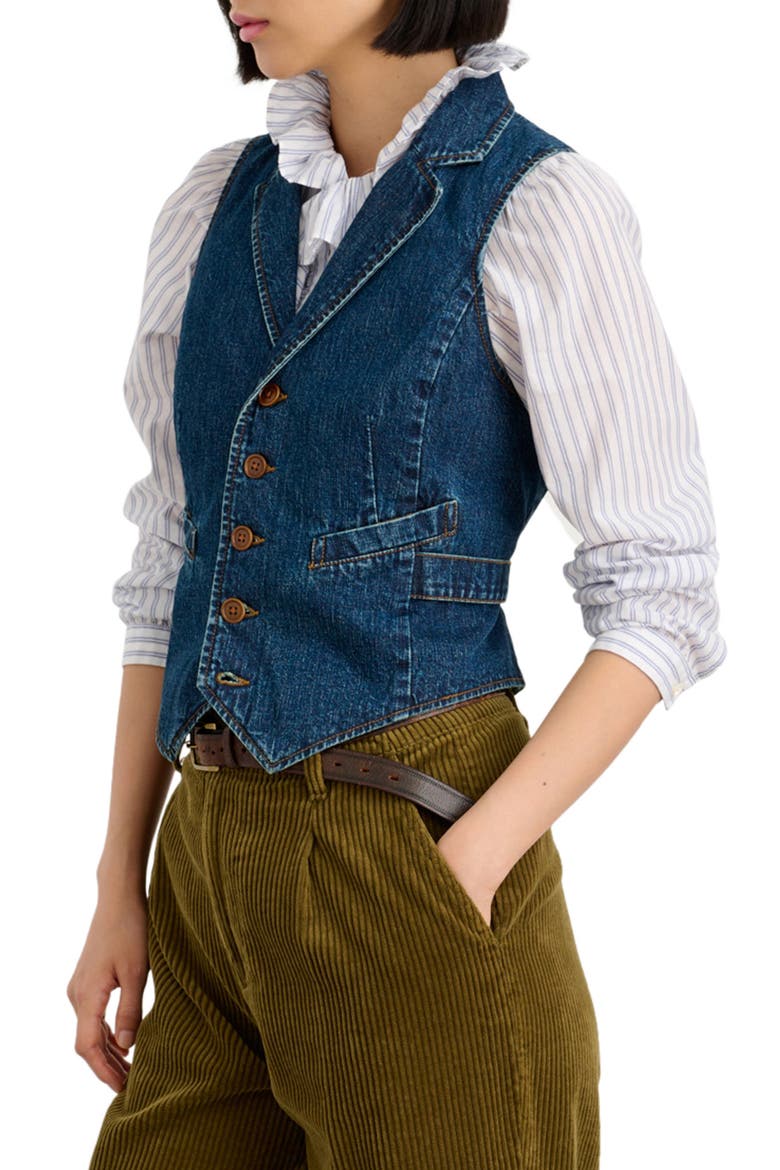 Arya Denim Vest, Alternate, color, RINSE WASH