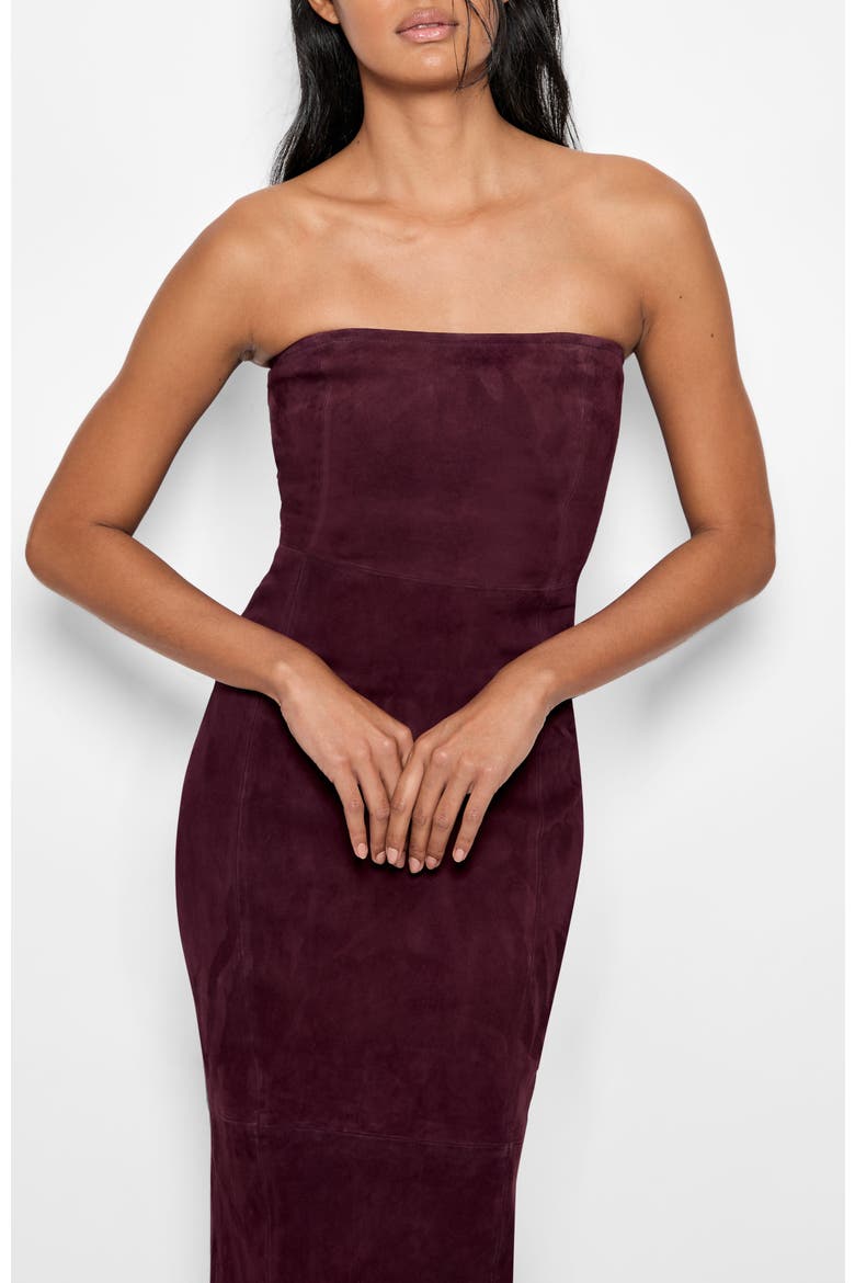 Venus Stretch Suede Dress, Alternate, color, Port Wine