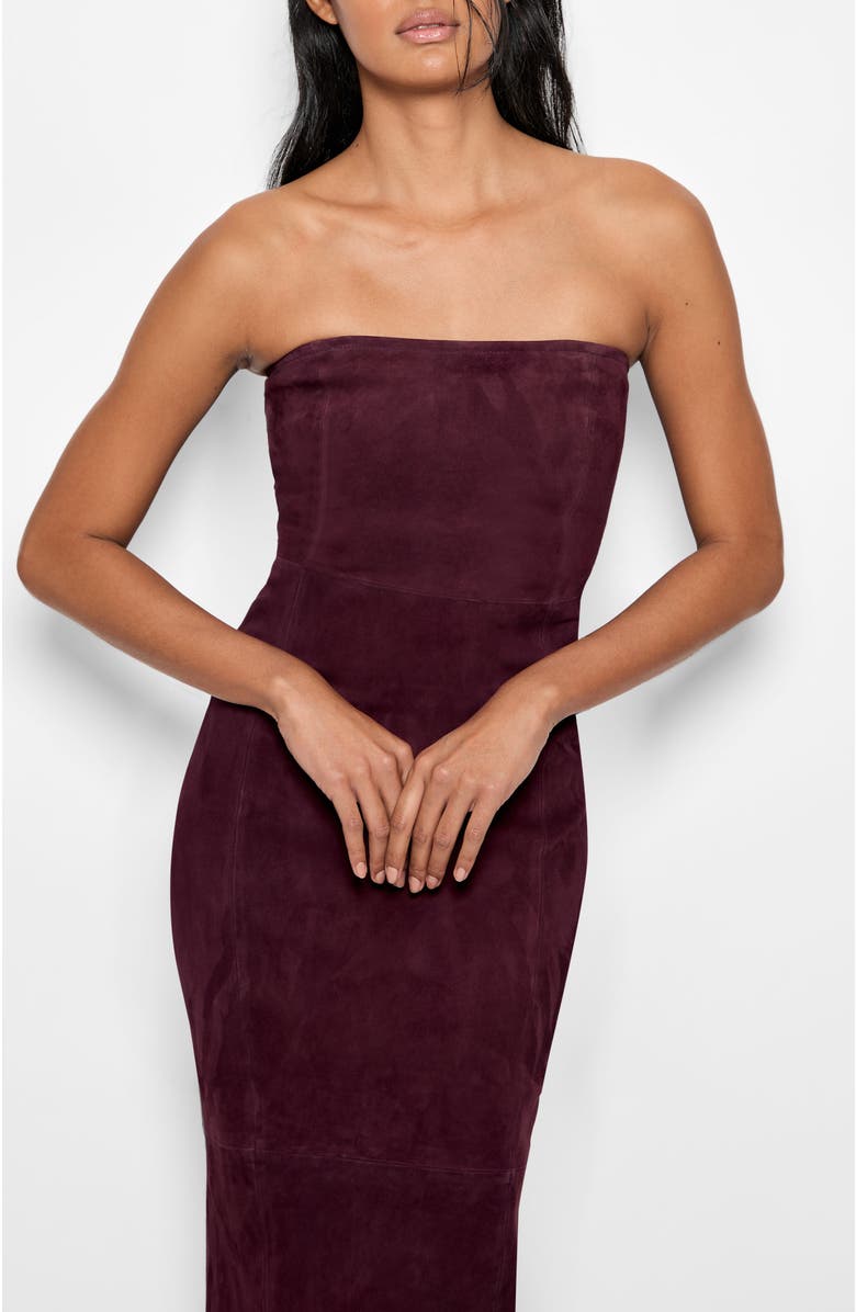 AS by DF Venus Stretch Suede Dress, Alternate, color, Port Wine