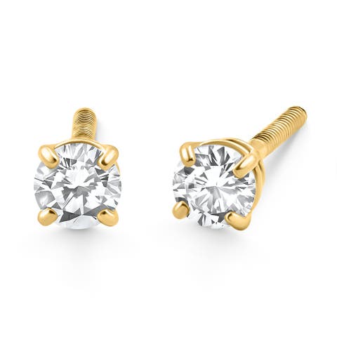 1/4 Ct TW Diamond Screw Back Studs 14k Gold Lab Grown