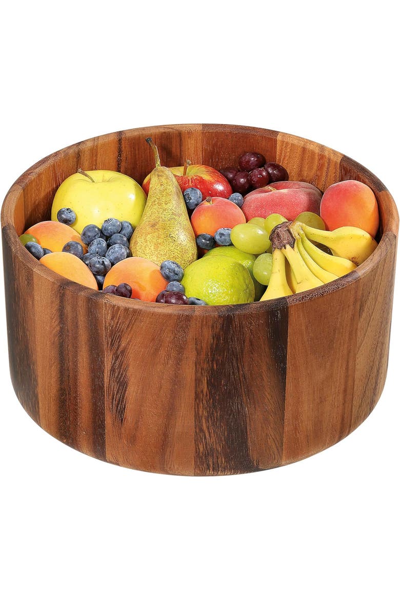 Acacia Wood Salad Serving Bowl, Large, Alternate, color, Brown