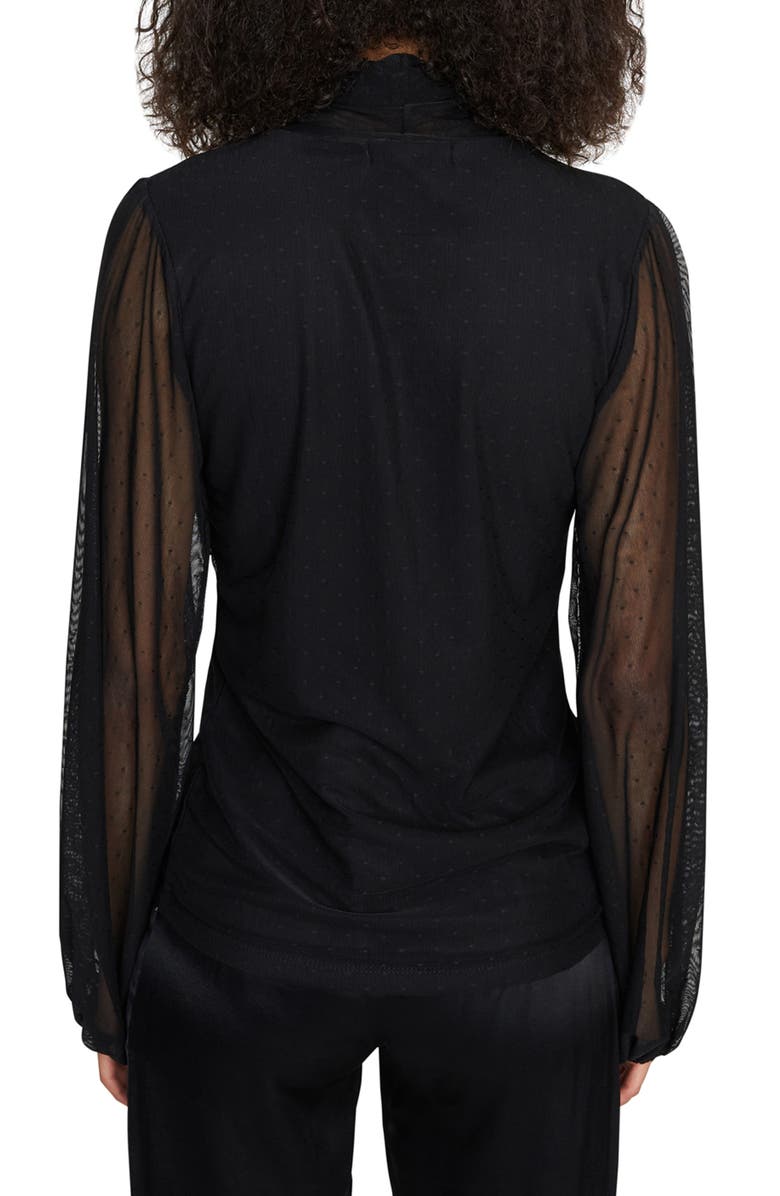 Sanctuary Spot the Signs Flocked Dot Mesh Top, Alternate, color, 