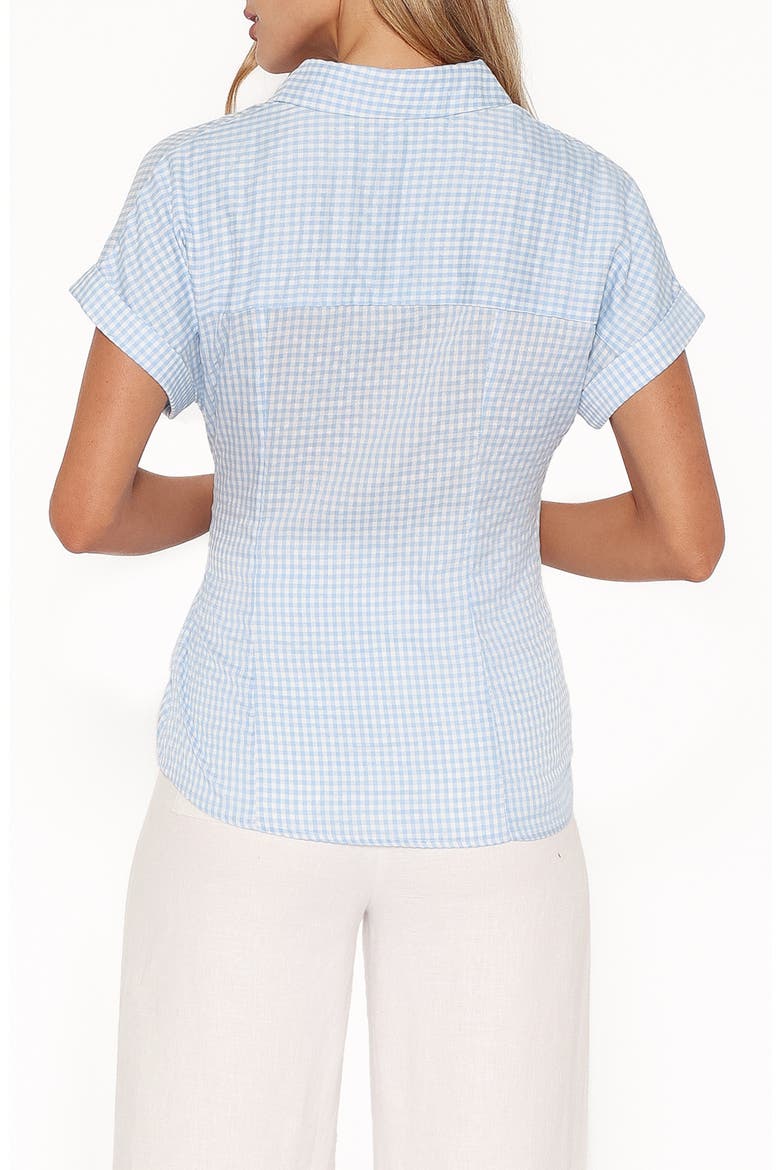 Shiloh Side Tie Shirt, Alternate, color, BLUE GINGHAM