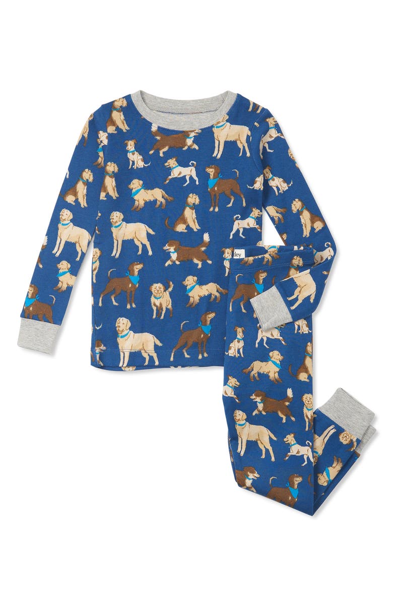 Hatley Kids' Sea Classic Dogs Fitted Two-Piece Pajamas, Main, color, 