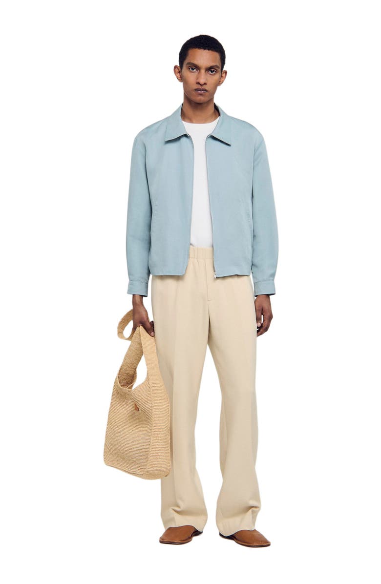 SANDRO Zip-up jacket, Alternate, color, Chambray