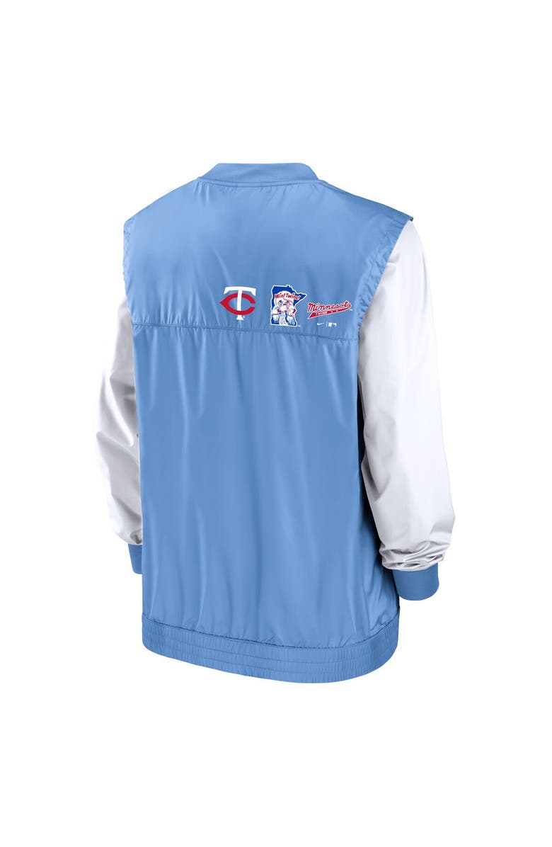 Nike Men's Nike White/Light Blue Minnesota Twins Rewind Warmup V-Neck Pullover Jacket, Alternate, color, White