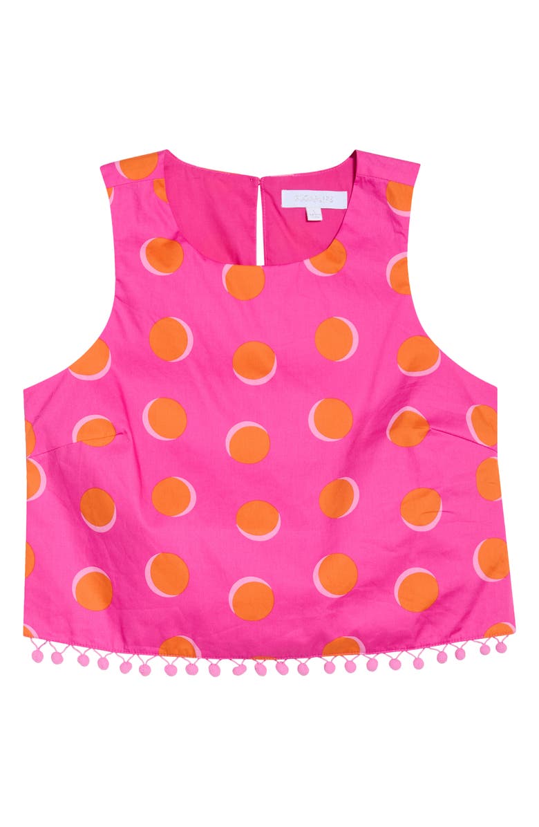 SUGARLIPS Rosy Polka Dot Taisy Sleeveless Top, Alternate, color, 