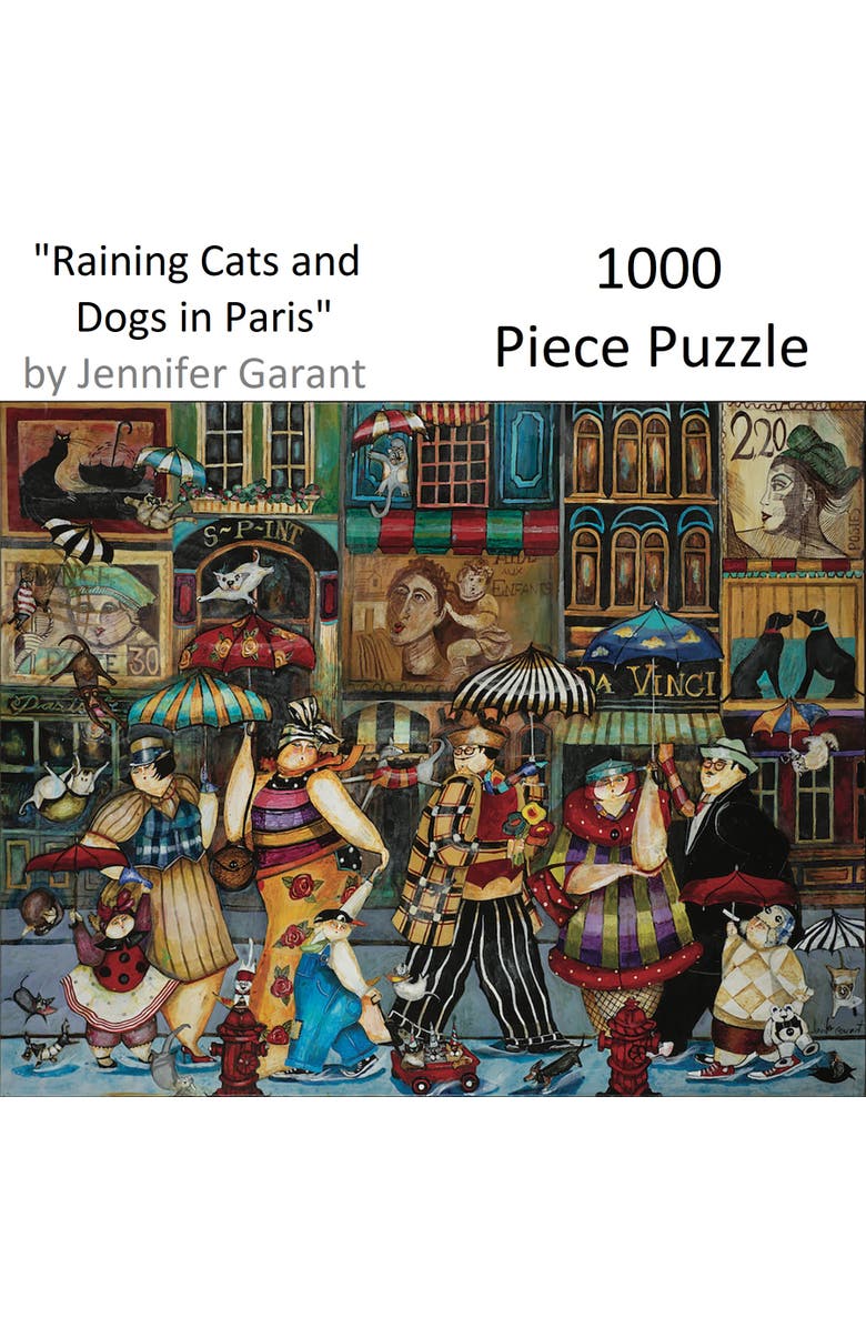 Hart Puzzles Raining Cats and Dogs in Paris by Jennifer Garant 1000 Piece Puzzle, Alternate, color, Multicolored