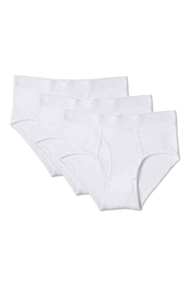 Assorted 3-Pack Cool Stretch Cotton Briefs, Main, color, WHITE